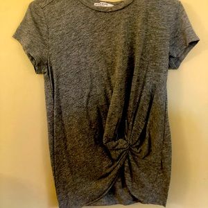 Gray Flowy Tie Tee